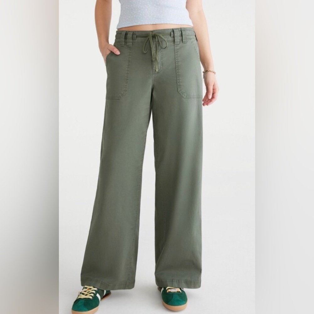Aeropostale Low Rise Baggy Pants Olive Green Women’s Size L